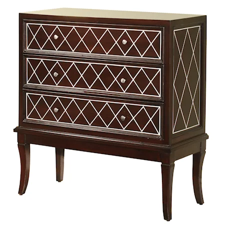 3 Drawer Hall Console with Argyle "X" Design